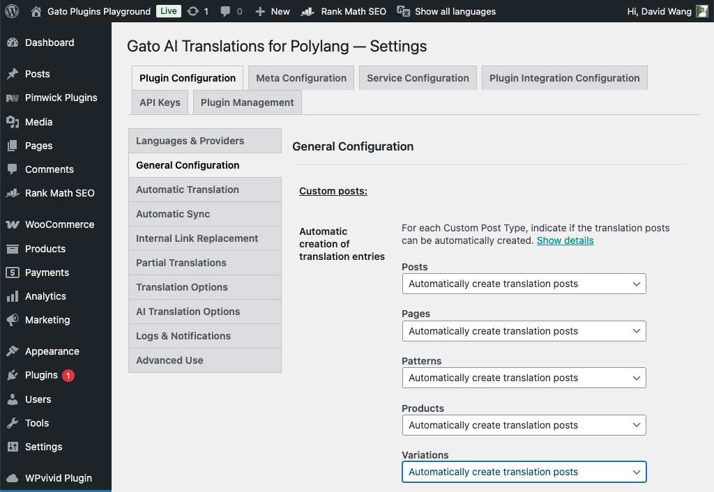 WooCommerce-Produkte automatisch mit Gato AI Translations for Polylang übersetzen